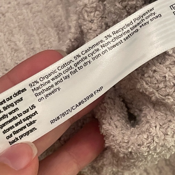 Eileen Fisher | Ribbed Cotton Cashmere Blend Crew Neck Sweater Minimalist - Picture 3 of 3